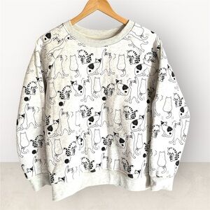 Cat Sweatshirt Light Gray S